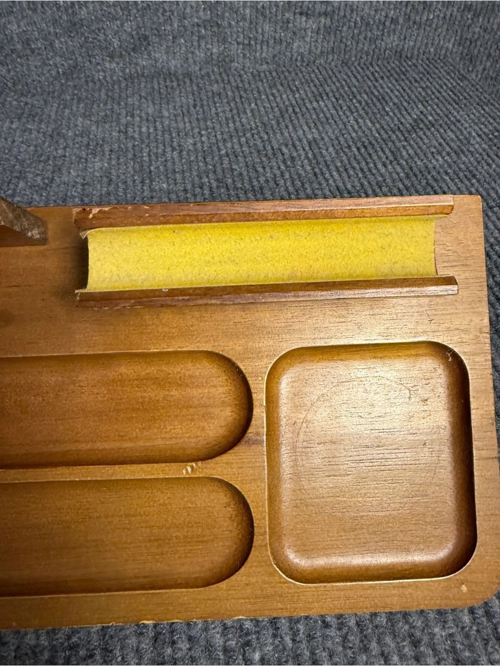 Vintage Mid-Century Wooden Valet Tray, Dresser, or Desk Organizer Tray